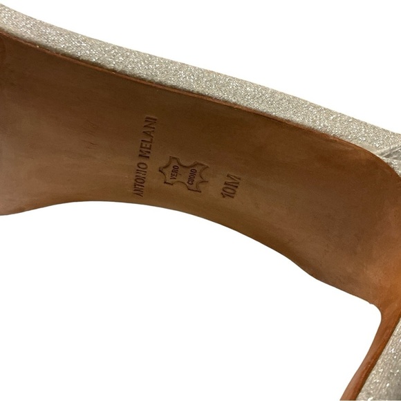 Antonio Melani Sadina Silver Rhinestone‎ Wedding Zip Shoe 10 - Picture 6 of 8